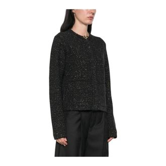 Fabiana Filippi Giacca Corta in Maglia Trama - - Jackets - Donna - Nero - XL