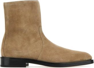 Ferragamo Beige Solid Slip On Boots