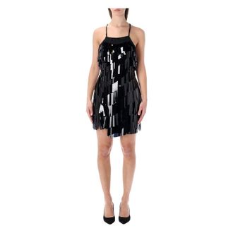 The Attico Party Dresses, female, Black, Size: M Mini Dress Crystal Pailettes