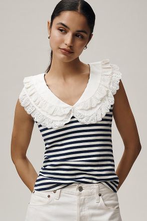 Maeve Ruffle Collar Tank Top