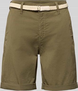 M.A.C Chino-Shorts mit G&uuml;rtel in Oliv, Gr&ouml;&szlig;e 34