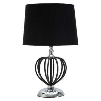 Dmora L&aacute;mpara De Mesa Bundi, Requiere 1 Bombilla, Pantalla, Soporte E27, Negro