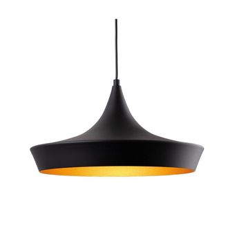 Netlighting Leo Dome Pendant Light Black with Matt Gold Inside