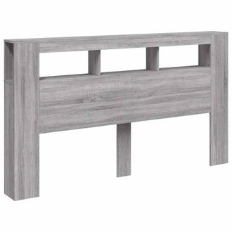 Berkfield Home LED Headboard Grey Sonoma 180x18.5x103.5 cm Engineered Wood