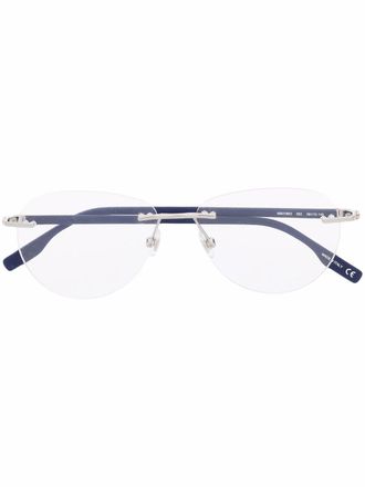 Montblanc matte-effect frameless glasses - men - Metal (Other) - 56 - Silver