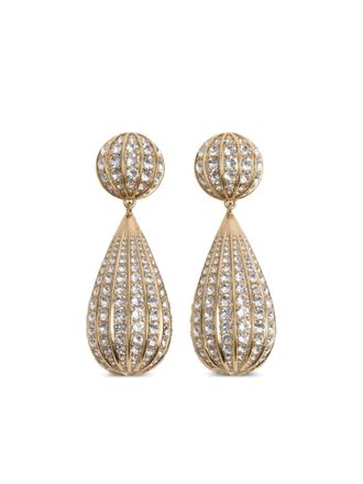 Valentino Garavani Poetique des Gouttes earrings - women - Gold Plated Brass/Swarovski Crystal - One Size