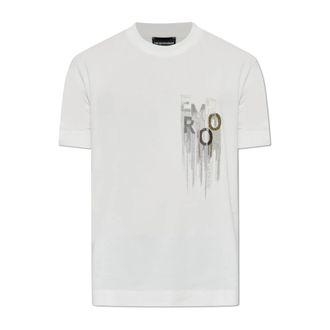 Emporio Armani Logo T-shirt - Heren - T-shirts - Wit - M - Katoen - Tops