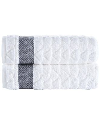 Brooks Brothers Herringbone 2pc Hand Towels