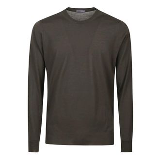 Drumohr Round-neck Knitwear, male, Green, Size: 3XL Crewneck Sweater