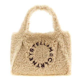 Stella McCartney Bolso tote de borreguillo sint&eacute;tico con logo bordado - Bags - Mujer - Beige - ONE SIZE