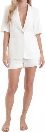 Karina Grimaldi Aven Linen Blazer In White