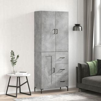 vidaXL Vidaxl - Aparador Alto Madera Contrachapada Gris Hormig&oacute;n 69,5x34x180 Cm