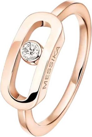 Messika Move Uno 18k Rose Gold Diamond Ring, Size 50