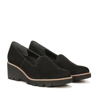 Vionic Mens Vionic Willa I7294L1001 Loafer Black Suede Slip On Wedge Heel HAWK99
