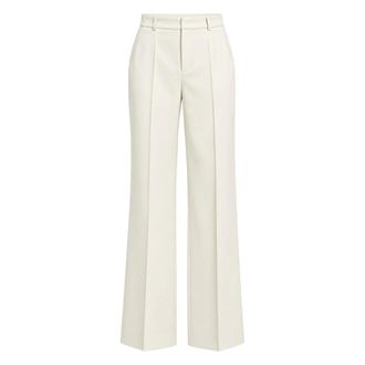 Erika Cavallini Semi Couture Pantalones Anchos Rectos El&aacute;sticos - Trousers - Mujer - Beige - XL