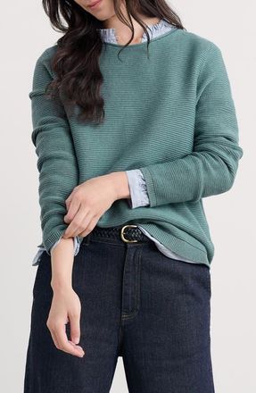 Seasalt Cornwall Makers Rib Organic & Recycled Cotton Sweater in Lichen at Nordstrom, Size 14 Us