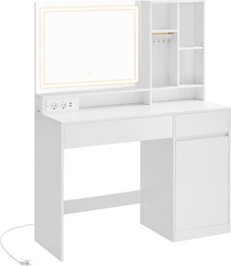 Vasagle Tocador con luces led y cajones de color blanco