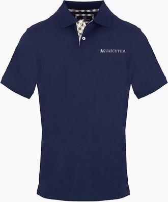 Aquascutum Mens Collared Neck Short Sleeve Polo Shirt - Navy - Size: 2X large