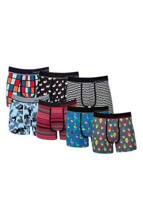 Unsimply Stitched 7-Pack Assorted Stretch Cotton Trunks in Black Blue Grey at Nordstrom Rack, Size Xx-Large