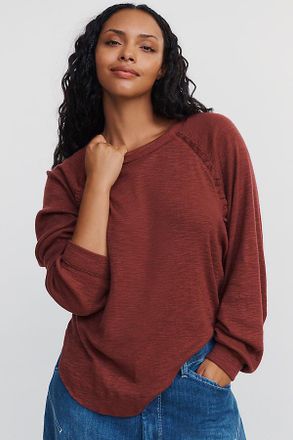 Pilcro Ruffled Raglan Thermal Top