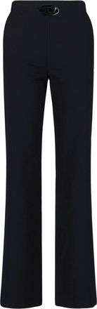 Diesel Straight-Leg Wool Blend Pants With Side Zipper And Logo Detail