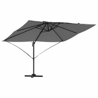 Berkfield Home Cantilever Umbrella Anthracite Polyester, Powder-Coated Steel Large in Dark Grey