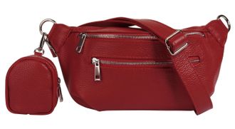 Samantha Look G&uuml;rteltasche SAMANTHA LOOK, Damen, Gr. B/H/T: 27cm x 16cm x 5cm onesize, rot, Leder, leicht gl&auml;nzend, unifarben, Taschen G&uuml;rteltasche, echt Leder, Mad