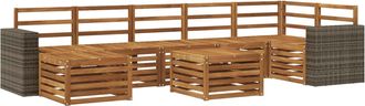 vidaXL Conjunto De Sof&aacute;s De Exterior 8 Uds. Natural Vidaxl