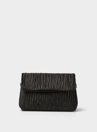 Simons Womens Pleated satin evening bag