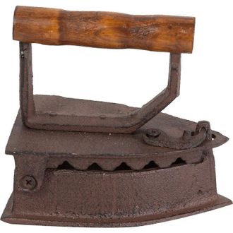 Biscottini International Biscottini - Set De 2 Planchas De Carb&oacute;n 14,5x13x9 Cm Hierro Fundido Vintage Adornos