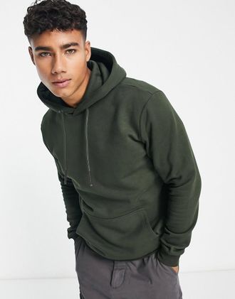 Only & Sons Only & Sons hoodie in dark khaki-Green