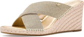 Michael Kors Kenzie Wedge Sandals Womens Wedge Shoes Pale Gold 2 : 6.5 M, Leather