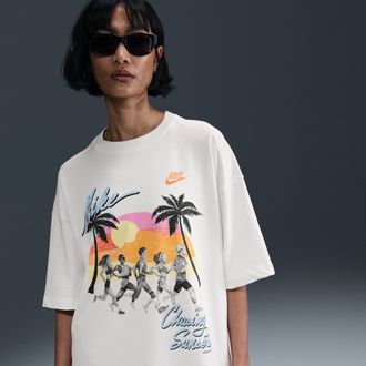 Nike Womens Nike Sportswear Essential Oversized T-Shirt in White | IB8930-121