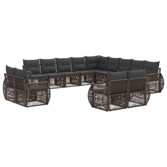vidaXL Conjunto De Sof&aacute;s De Jard&iacute;n 13 Pcs Gris Y Gris Oscuro Vidaxl