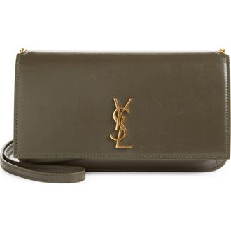 Saint Laurent Monogram Phone Shoulder Bag in Light Musk at Nordstrom