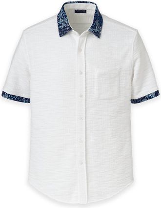 Paul Fredrick Cotton Button Front Polo