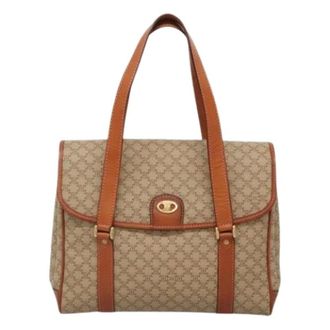 Celine Pre-owned Handbags, female, Beige, Size: ONE SIZE Pre-owned Vintage macadam handbag