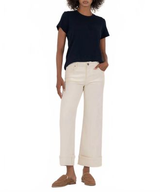 Kut from the Kloth Meg High Rise Wide Leg Jeans In Candle