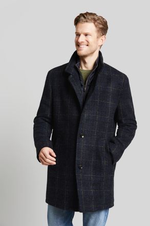 Bugatti Wollmantel BUGATTI, Herren, Gr. 46, gr&uuml;n (oliv), 60% Polyacryl, 20% Polyester, 20% Wolle, kariert, normal, normaler Saum, M&auml;ntel Wollmantel, in klassi