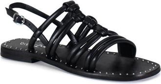 Diba MOS SAIC Knotted Tube Leather Sandal in Black at Nordstrom, Size 8.5
