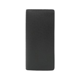Louis Vuitton Black Leather Long Wallet (Bi-Fold) (Pre-Owned)
