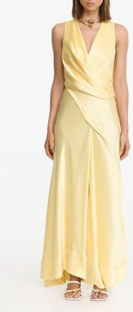 Acler Eastoncroft Satin Gown in Lemon Sorbet at Nordstrom, Size 10