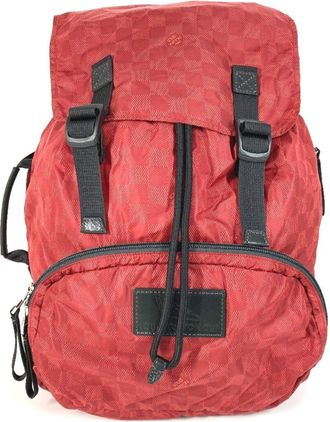 Louis Vuitton Black Red Color Nylon Backpack (Pre-Owned)