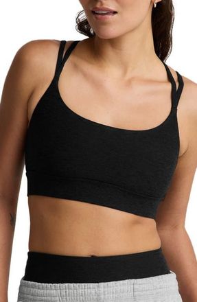 Beyond Yoga Spacedye Back to It Strappy Sports Bra in Darkest Night at Nordstrom, Size X-Small