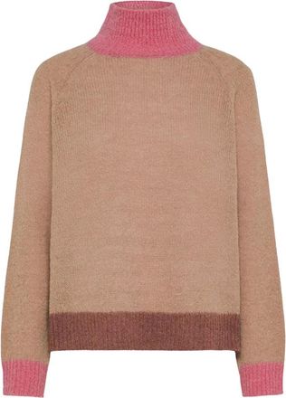 Ni&ugrave; Maglione girocollo in alpaca con inserti a contrasto - - Knitwear - Donna - Multicolore - L