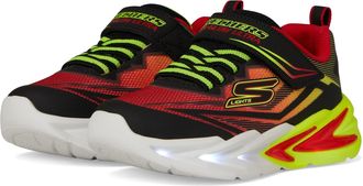 Skechers Lighted Gore and Strap Sneaker W Mids Light Up Black/Red 10 UK Child