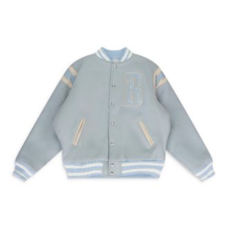 Rhude Mint Wool Lightning Varsity Jacket