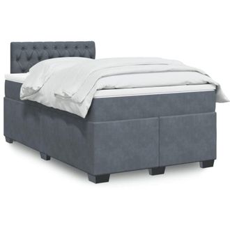 vidaXL Cama Box Spring Con Colch&oacute;n Terciopelo Gris Oscuro 120x200 Cm Vidaxl