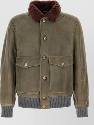 Brunello Cucinelli shearling bomber jacket