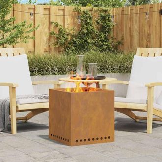 vidaXL Focolare Marrone 48 X 48 X 50 Cm Acciaio Corten - Vidaxl